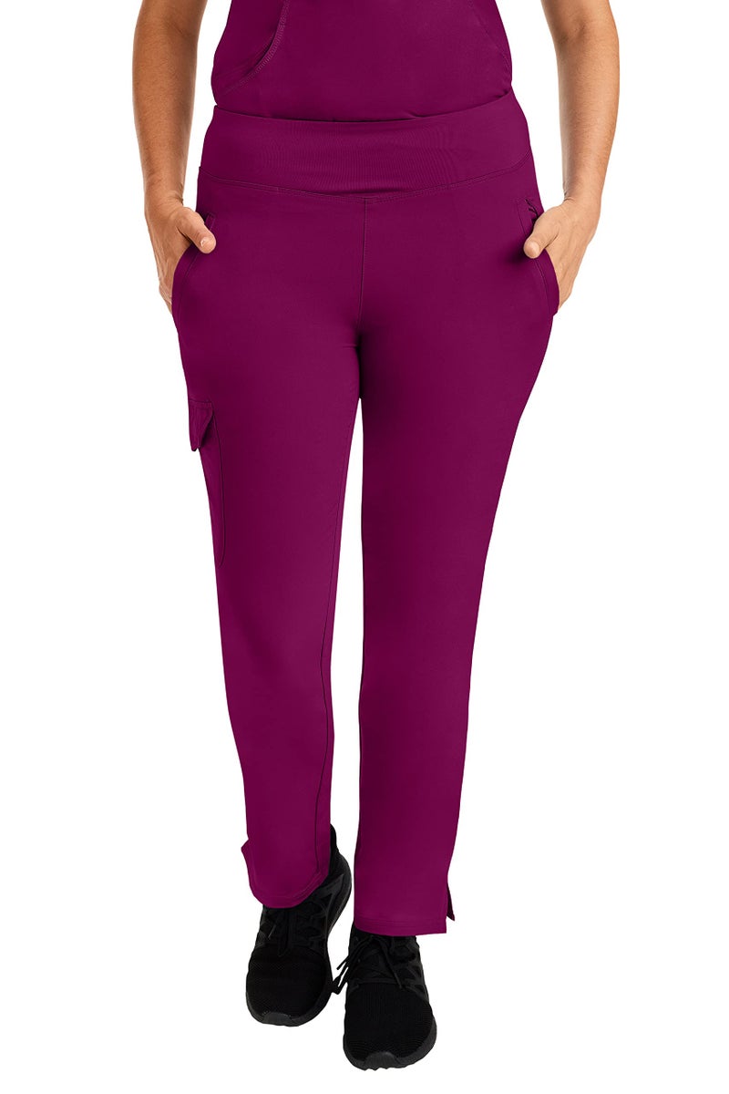 Healing Hands Womens Yoga Scrubs Pant 6 Pocket HH360 9155 Naomi Athleisure Scrub Yoga Pant for Women Wine L - Image 2
